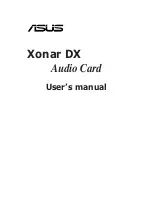 Asus PCI Express Audio Card Xonar DX User Manual preview