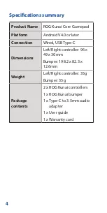 Предварительный просмотр 4 страницы Asus ROG Kunai Gamepad User Manual