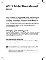 Preview for 1 page of Asus TF600T User Manual