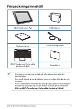 Preview for 5 page of Asus Transformer Pad TF300T (Swedish) Bruksanvisning