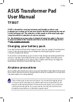 Asus Transformer Pad TF500T User Manual preview