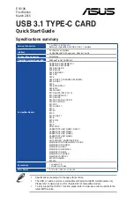 Asus USB 3.1 TYPE-C CARD Quick Start Manual preview