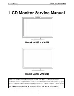 Asus VK266H - 25.5" LCD Monitor Service Manual preview