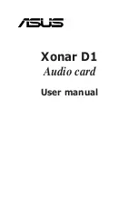 Предварительный просмотр 1 страницы Asus XONAR D1 - Sound Card - Low Profile User Manual