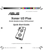 Предварительный просмотр 1 страницы Asus Xonar U3 PLUS Quick Start Manual