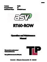 ASV RT60-ROW Operation And Maintenance Manual preview