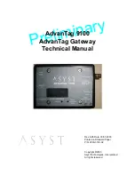 Preview for 1 page of Asyst Technologies Advantag 9100 Technical Manual