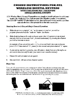 Preview for 2 page of ATA KP-4F Coding Instructions Manual