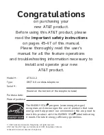 Preview for 2 page of AT&T AT3111-2 User Manual