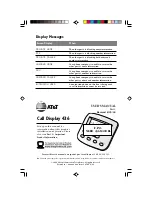 AT&T Call Display 436 User Manual предпросмотр