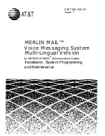 Preview for 1 page of AT&T MERLIN MAIL System Programming And Maintenance Manual