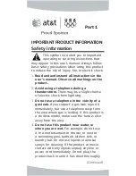 Предварительный просмотр 1 страницы AT&T TRIMLINE 210 Important Product Information Manual