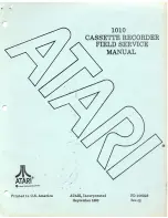 Предварительный просмотр 1 страницы Atari 1010 Field Service Manual