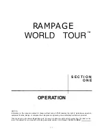 Atari RAMPAGE WORLD TOUR Operation Manual preview