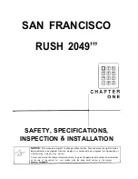 Preview for 1 page of Atari San Francisco Rush 2049 Safety, Specifications, Inspection & Installation