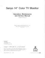 Предварительный просмотр 3 страницы Atari Sanyo 14" Maintenance And Service Manual