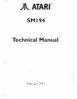 Предварительный просмотр 1 страницы Atari SM194 Technical Manual