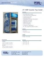 ATC Group Counter Top Cooler CT 100P Specification Sheet preview