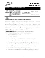 Preview for 2 page of ATD Tools ATD-7461A Operating Instructions And Parts Manual