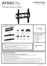 Preview for 1 page of Atdec AD-WT-5040 Installation Manual