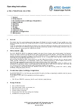 Atec PENSTOCK ECOTEC Operating Instructions preview