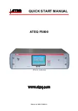 Preview for 1 page of ATEQ F5800 Quick Start Manual