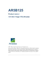 Preview for 1 page of Atheros AR5B125 User Manual