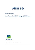 Preview for 1 page of Atheros ARS63-D Manual