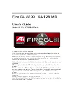 ATI Technologies 100-505004 - FIRE GL V8800 Multi-monitor Graphics Card User Manual preview