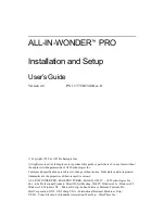 ATI Technologies ALL-IN-WONDER PRO Installation And Setup preview