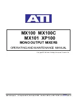 Preview for 1 page of ATI Technologies MX100 Operating And Maintenance Manual