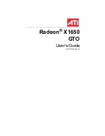 Preview for 1 page of ATI Technologies Radeon X1650 GTO User Manual