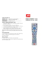 ATI Technologies Remote Wonder Plus Installation And User Manual preview