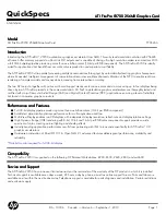 Preview for 1 page of ATI Technologies V3700 - Firepro 100-505551 256 MB PCIE Graphics Card Specifications