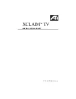 Preview for 1 page of ATI Technologies XCLAIM TV Installation Manual