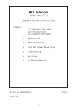 Preview for 3 page of ATL ATU Telex Unit Operation And Installation Manual