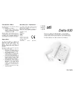 Preview for 1 page of ATL Delta 820 User Manual