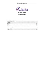 Preview for 1 page of Atlanta ASF-2050 COMBO User Manual