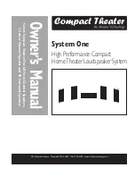 Atlantic Technology Compact Theater High Performance Compact Manual preview