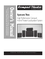 Atlantic Technology Compact Theater HomeTheater Loudspeaker System Owner'S Manual preview