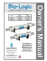 Atlantic Ultraviolet Bio-Logic BIO 1.5 Installation Operation & Maintenance preview