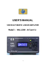 Preview for 1 page of Atlantic HAL 1200 User Manual