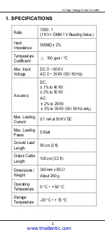 Preview for 4 page of Atlantic HVP-50 Instruction Manual