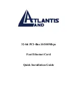 Atlantis Land 32 bit 10/100 Fast Ethernet Card A02-S32-S Quick Installation Manual preview