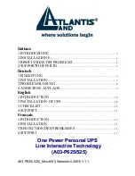 Preview for 1 page of Atlantis Land A03-P525 User Manual