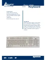 Предварительный просмотр 1 страницы Atlantis Land Easy White Keyboard A04-K1001 Specifications