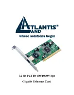 Atlantis Land Gigabit Ethernet Card Specification Sheet preview