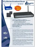 Предварительный просмотр 1 страницы Atlantis Land I-Fly Wireless Broadband Router A02-WR-54G (French) Specifications