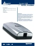 Atlantis Land I-Storm USB ADSL modem A01-AU2 (French) Caractéristiques предпросмотр