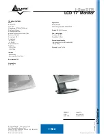 Preview for 2 page of Atlantis Land LCD 17" Monitor A05-17AM-C08 Specifications